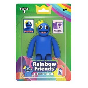 PhatMojo Rainbow Friends Happy Blue Action Figure Series 1 Mystery Accessory NEW